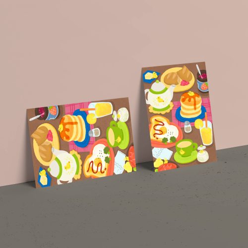 《偷偷野餐的島民小鳥》明信片